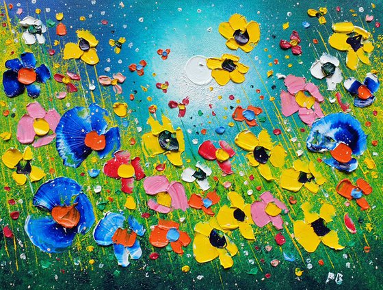 "The Passing Star & Flowers in Love"