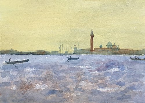 Venice from the Giudecca, original watercolour painting by Julian Lovegrove Art