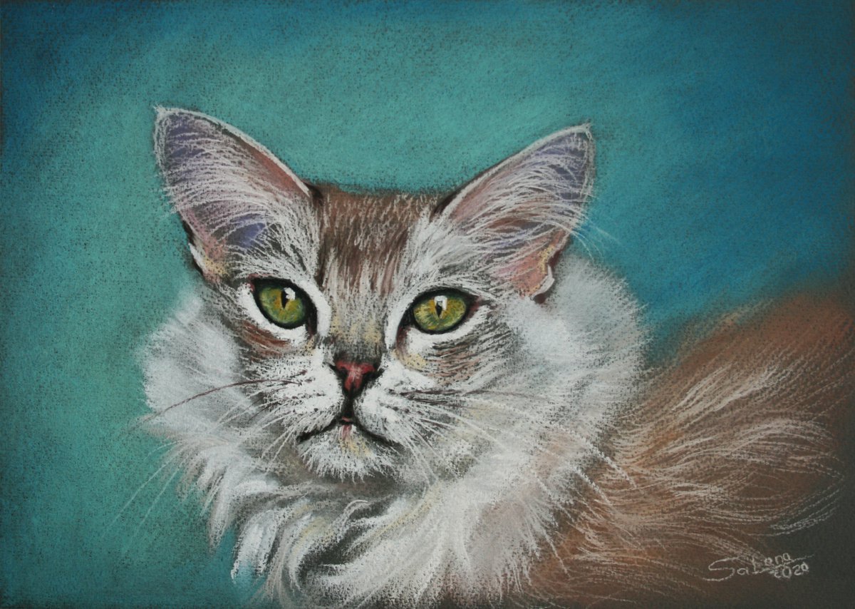 Portrait of Cat I /  ORIGINAL PAINTING by Salana Art Gallery