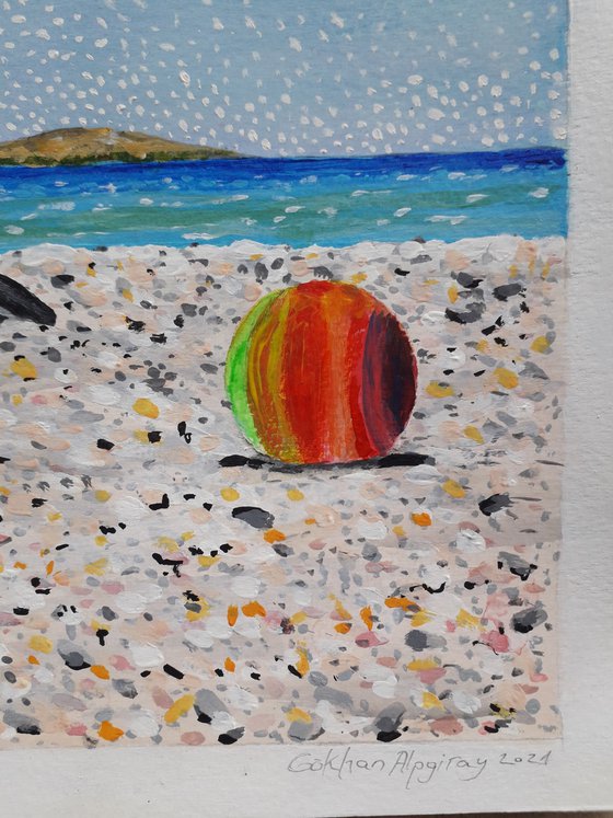 Aegean beach painting