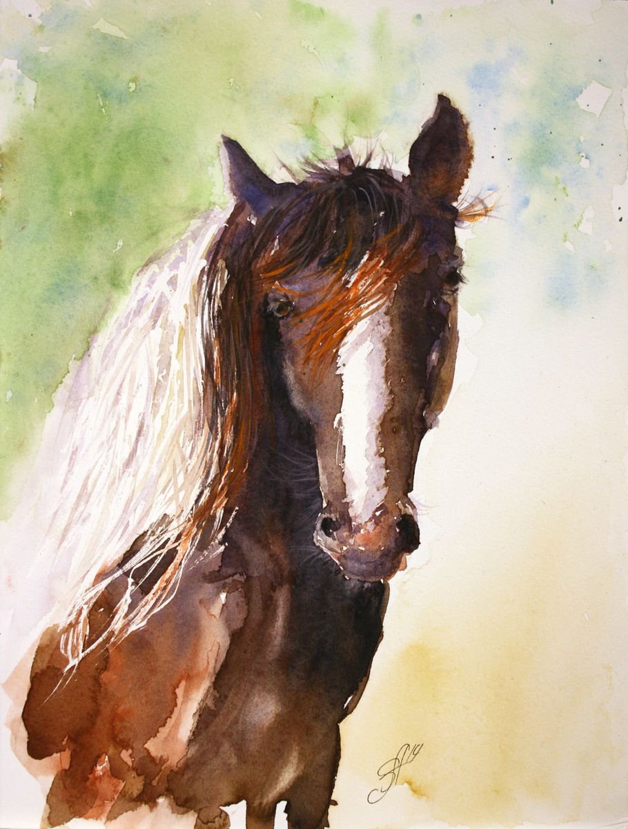 Impressionistic Watercolour , Horse V By Salana Art / Svetlana Samovarova, 9 X 12, Artwork For Sale On Artfinder