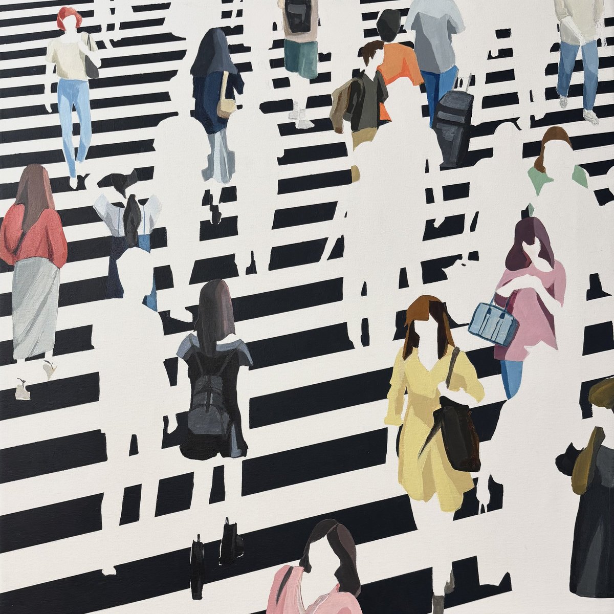 Urban And Pop Cityscapes Acrylic Painting By Martta Garcia, 24 X 24", Fresh Perspective, Original Artwork