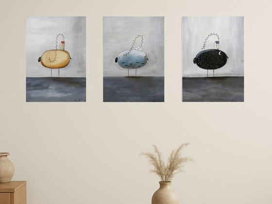 The freaky sheep, set of 3