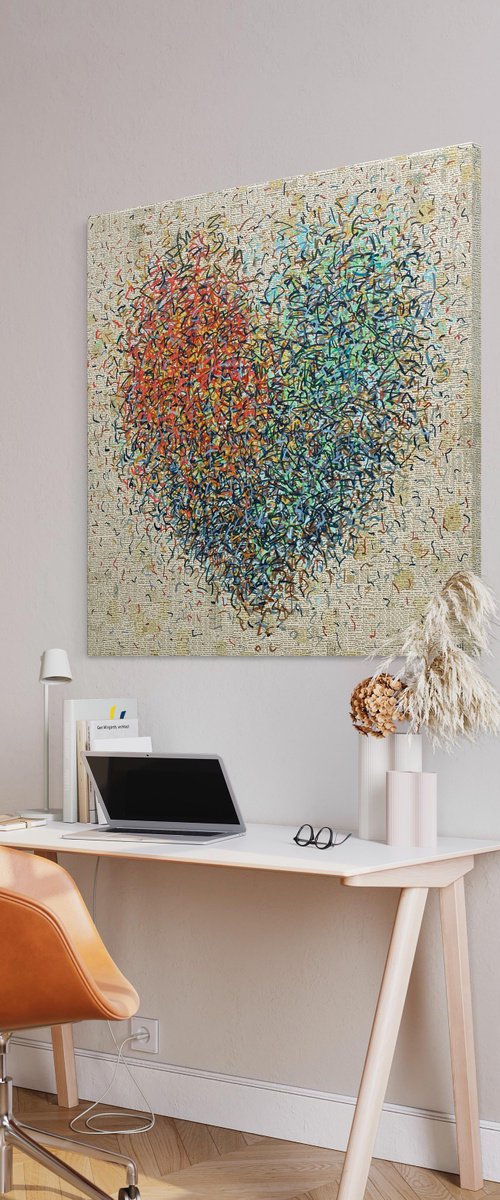 Sepia Optimist - 101 x 101cm - mixed media on canvas by George Hall