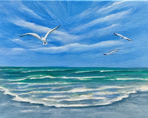 Original Acrylic 8 X 10 on Canvas Free as a Bird by Rosie Brown