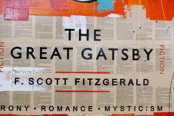 Gatsby Mystery 140cm x 100cm Textured Book Page Urban Pop Art