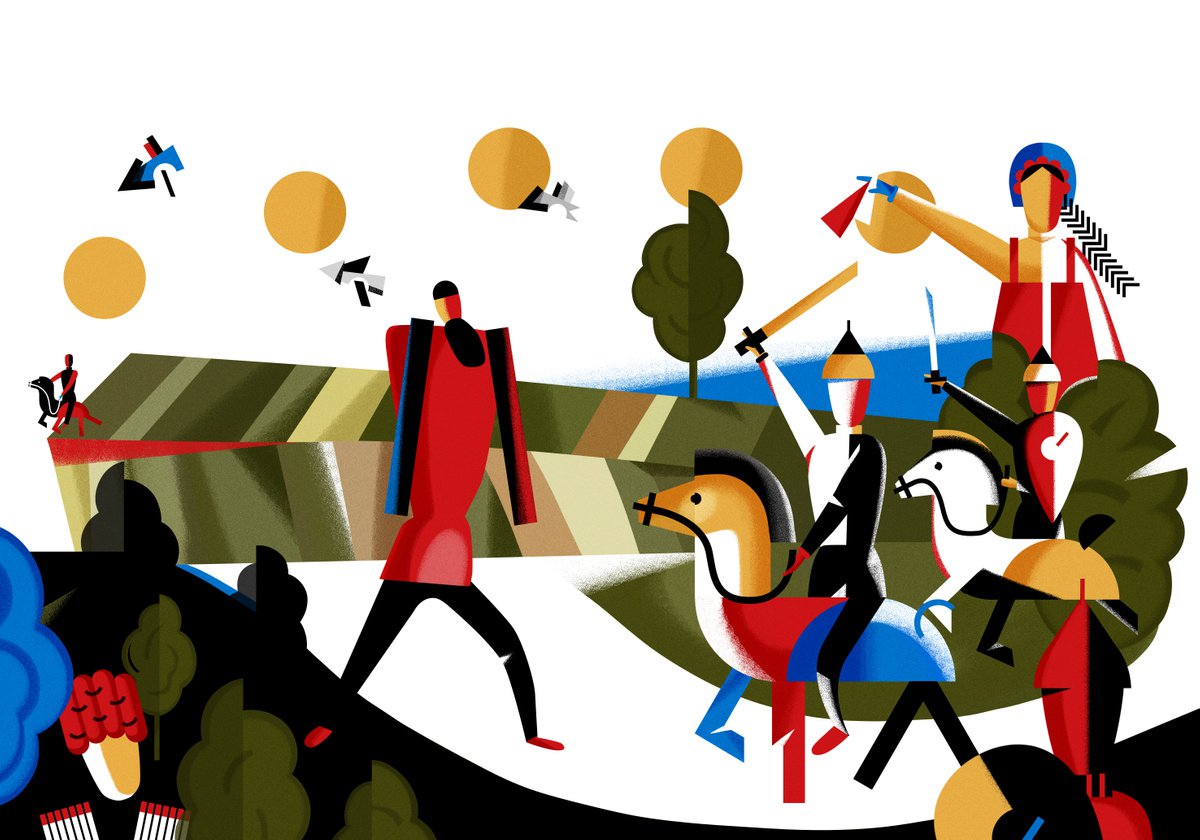 Malevich and the heroes by Elena Romanovskaya