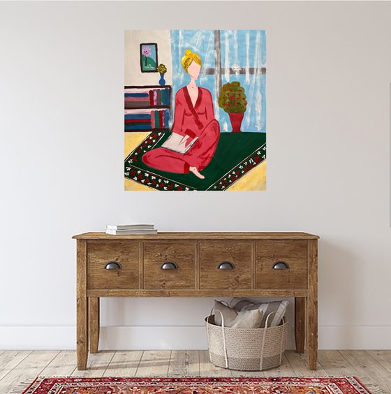 Reading Woman Original Painting