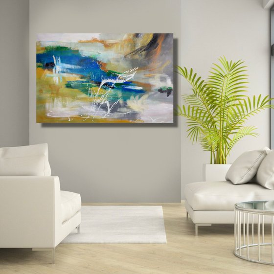 large paintings for living room/extra large painting/abstract Wall Art/original painting/painting on canvas 120x80-title-c816