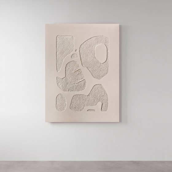 "Cream bay 6" High textured cream art