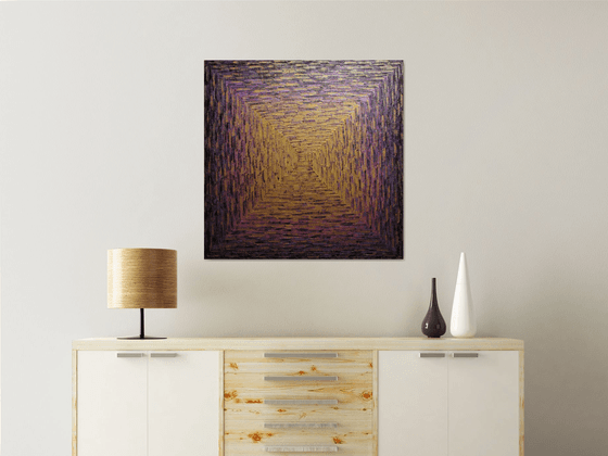 Large gold pink purple square gradient