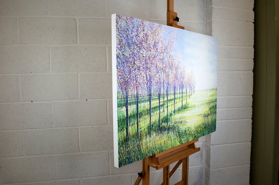 Meadow With Trees In Blossom