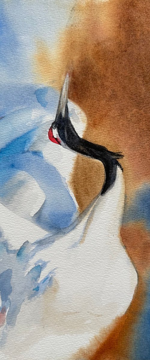 White Crane by Alla Semenova