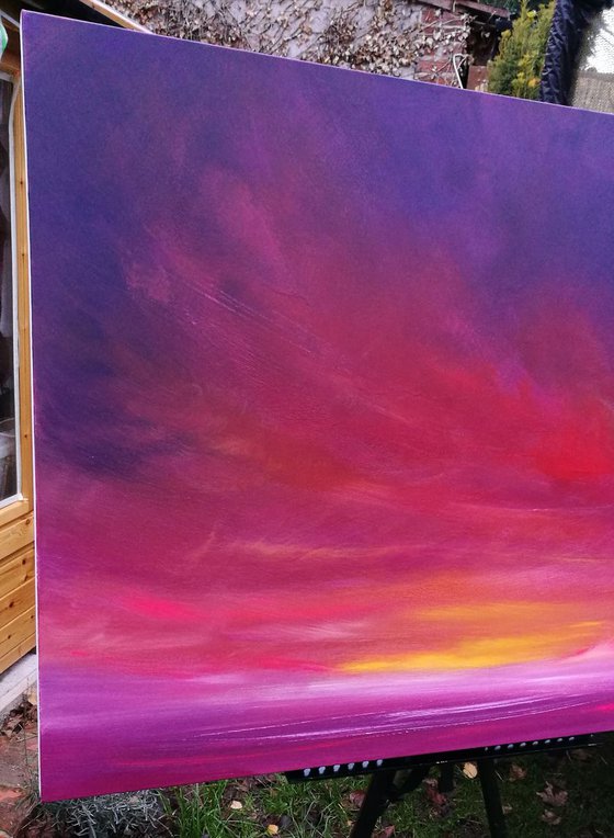 PASSION - Sunset, Skyscape, Red, Skies - XL, Modern Art Office Decor Home