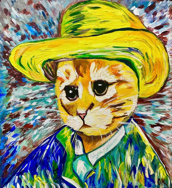 Pensive Cat Van Gogh