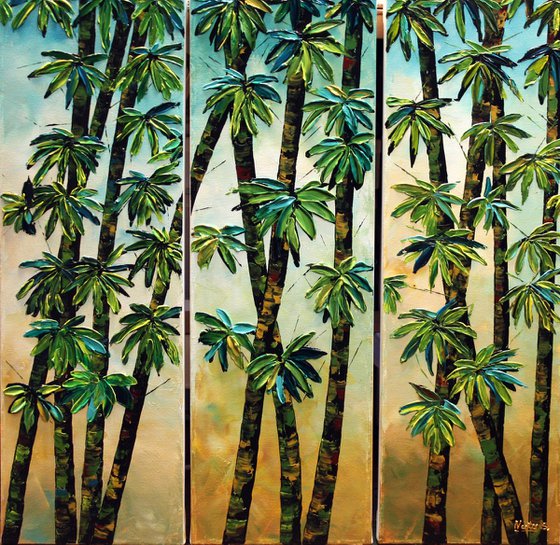 Bamboo - Original Impasto Acrylic Painting