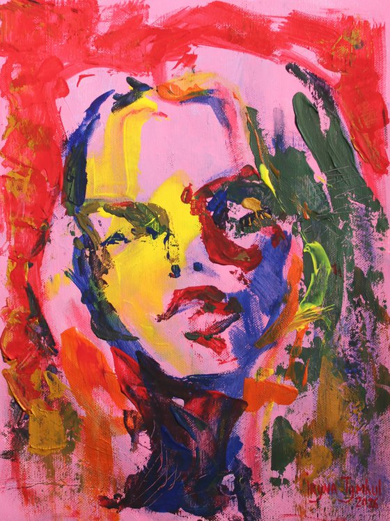 "Happy Girl" on Pink Background