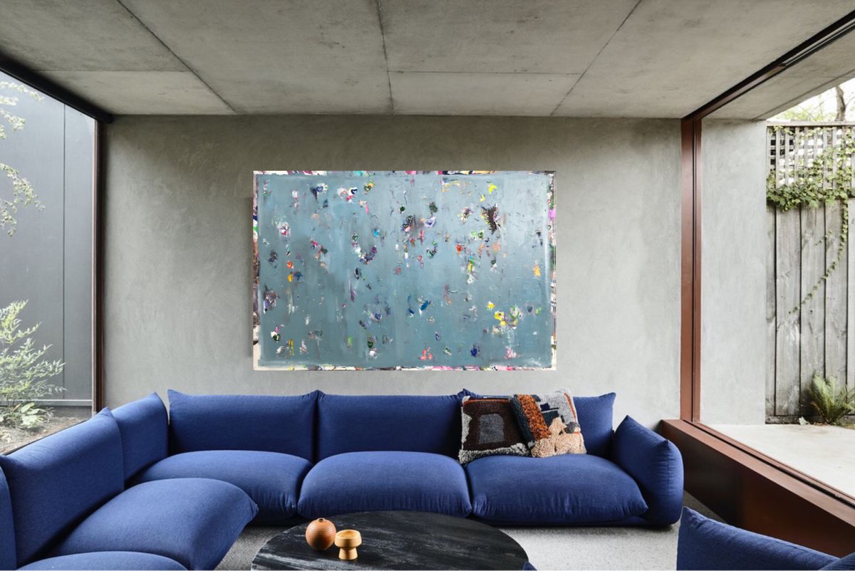 Abstract Oil Painting By Maria Esmar, 59 X 39", Love Is Where You Look For It, Original Artwork