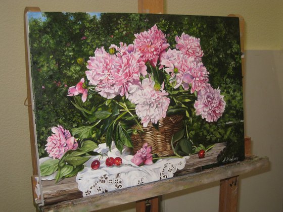 Peonies Summer Scenery