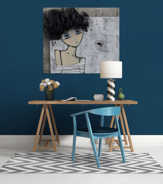 Girl Emerging From the Canvas