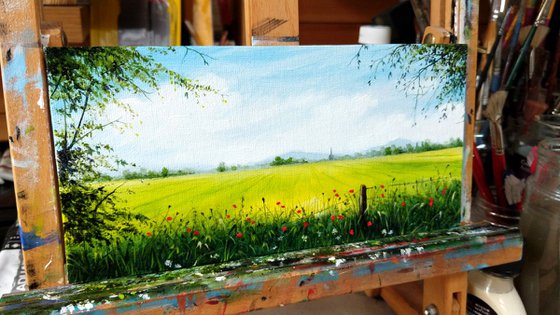 The Poppy Field (Original Oil Painting)