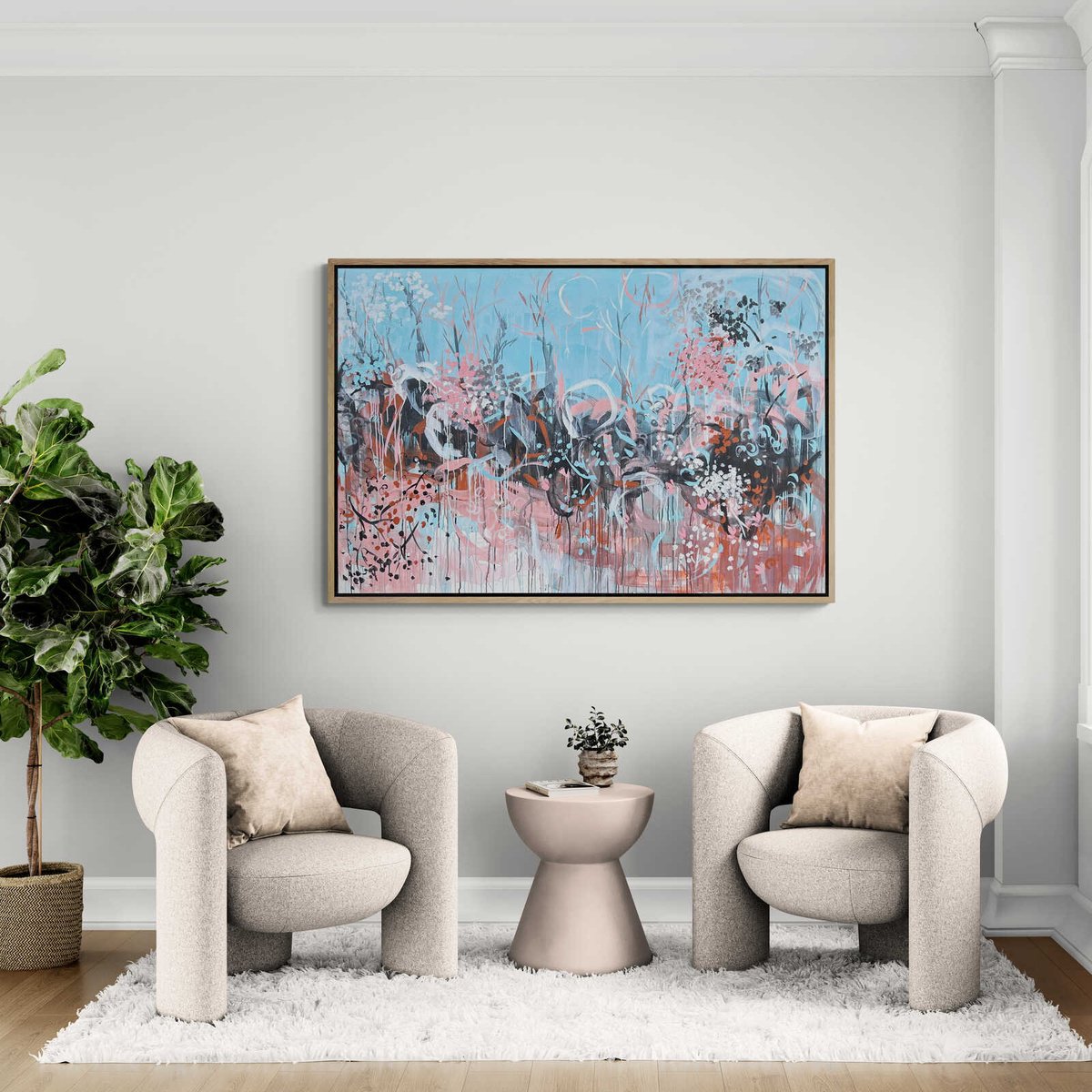 Abstract Oil Painting By Belinda Nadwie, 72 X 49, Going Off Track, Original Artwork