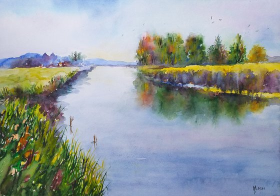 CALM RIVER   47 x 32.5 cm