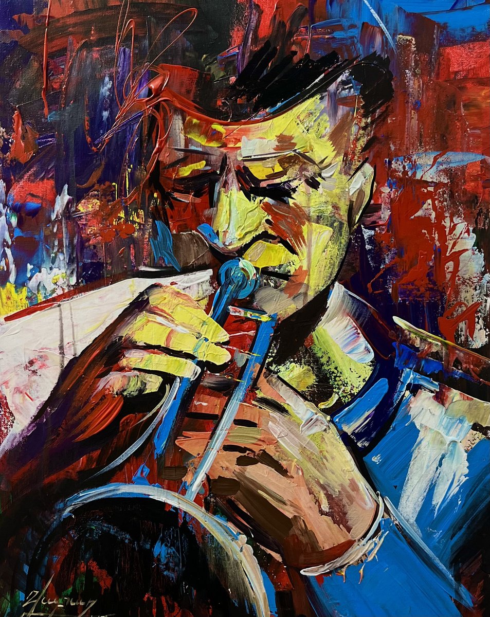 The Trumpet Player By Vahe Bagumyan, 16 X 20, Artwork For Sale On Artfinder