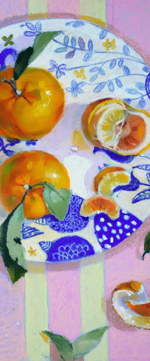 still life with tangerines by Alexandra Sergeeva