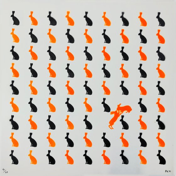 Bunny Love (Orange stencil)