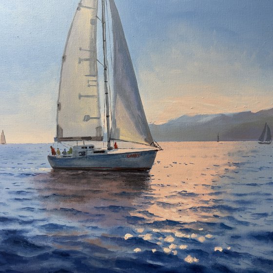 Seascape with Sailboats 55