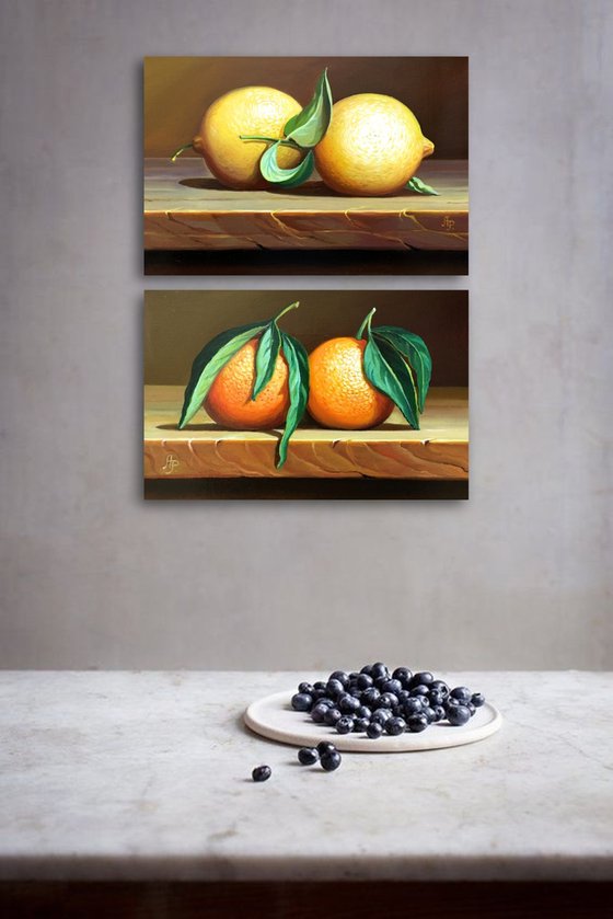 diptych. TWO LEMONS
