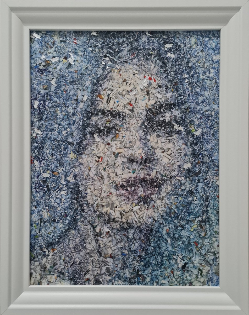 Impressionistic Portrait Collage By Alessio Mazzarulli, 14 X 18, Not Your Doll - 20 (N.686), Original Artwork