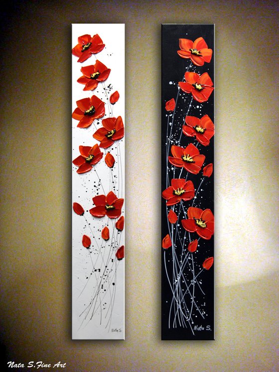 Alabama Poppies - Set of 2 Paintings