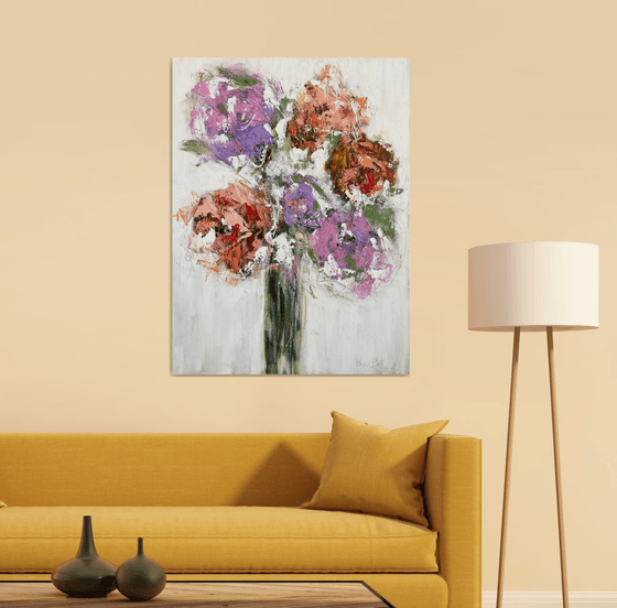 Lilac and Blush Roses 30"x40"