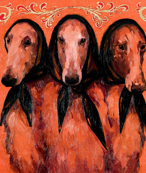 Russian Hounds (75x150cm/30x59in) by Inga Makarova