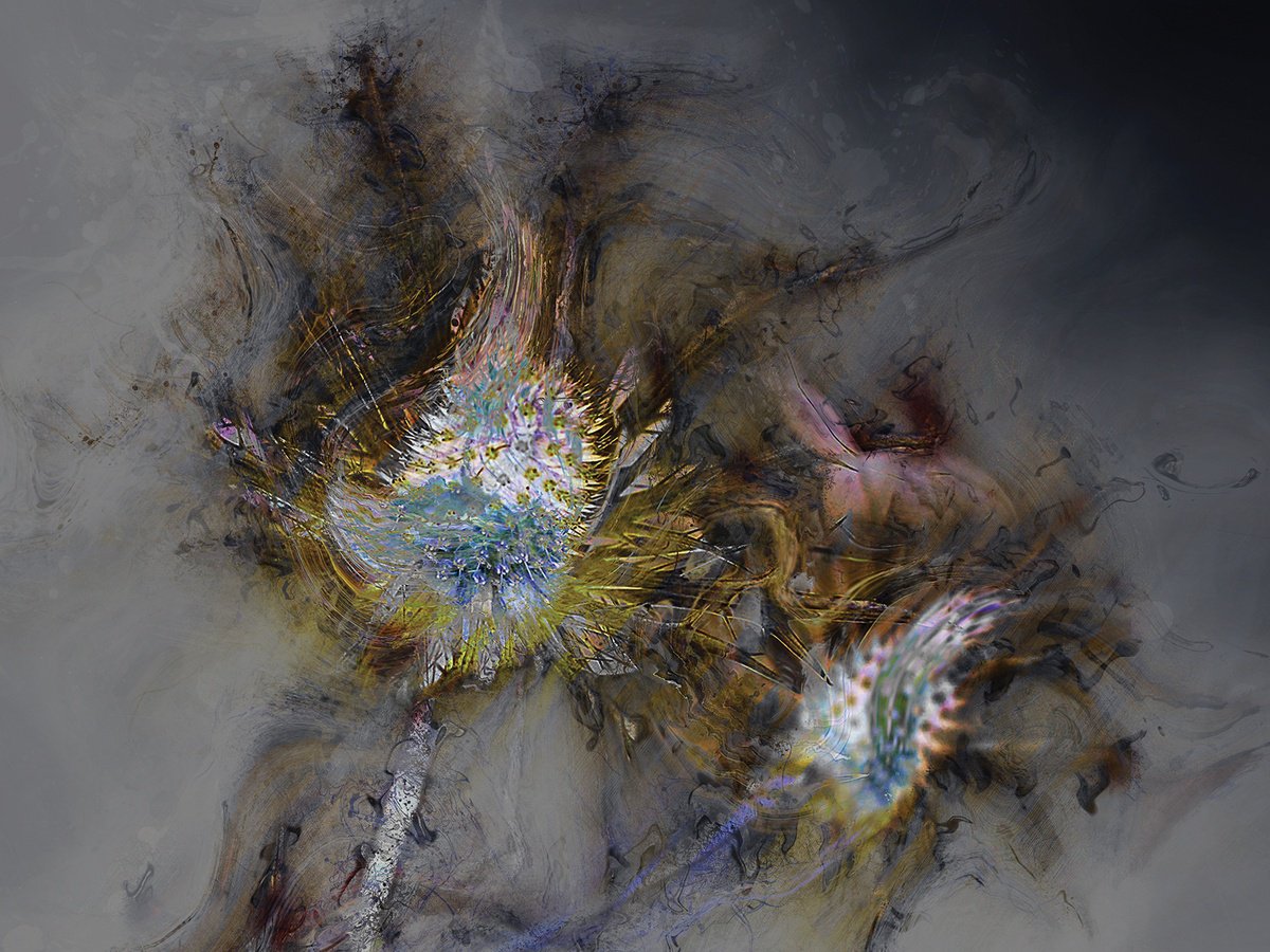 Abstract Botanical Print By Javier Diaz, 79 X 60, Secretos/Xl Large Original Artwork, Original Artwork