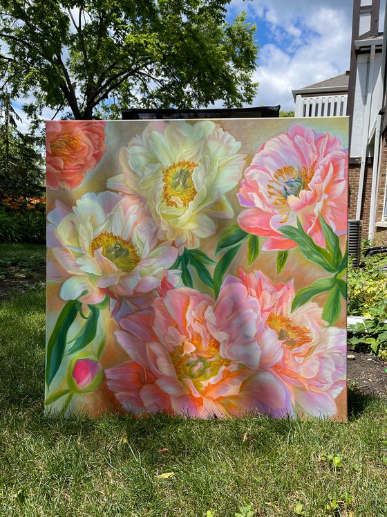 Composition of peonies