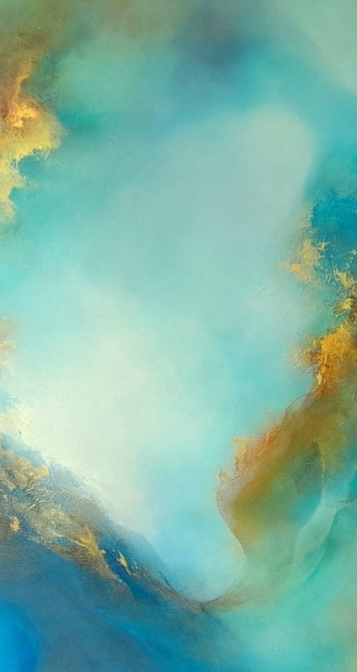 Angels are Falling (Abstract oil painting 100cm X 80cm) by Gillian Luff