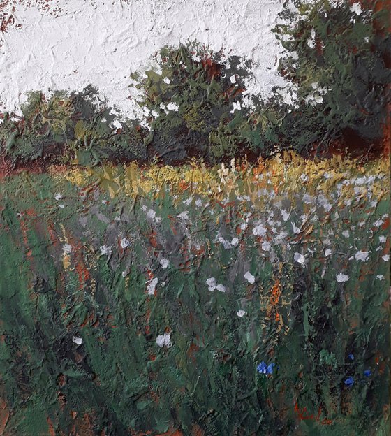 Texture painting. Summer grass