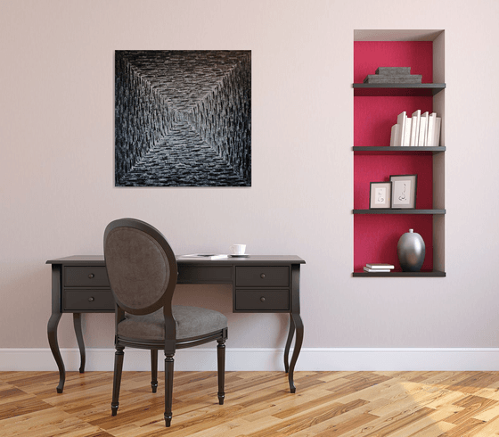 Large Square Black and White Gradient