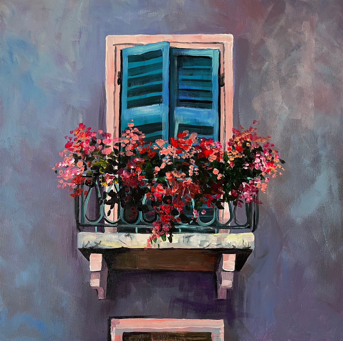 Purple Window By Maria Kireev, 20 X 20, Artwork For Sale On Artfinder