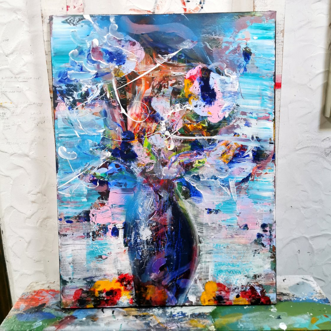 Melancholic Spontaneous Abstract Large Painting Still Life With Blue A967dce0bda04c3d8f0018bdfb615950 Opt