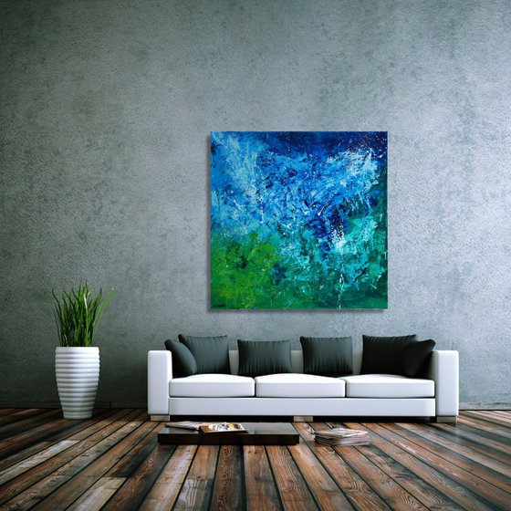 Big Sky Falling I (120 x 120cm) XXXL oil (48 x 48 inches)