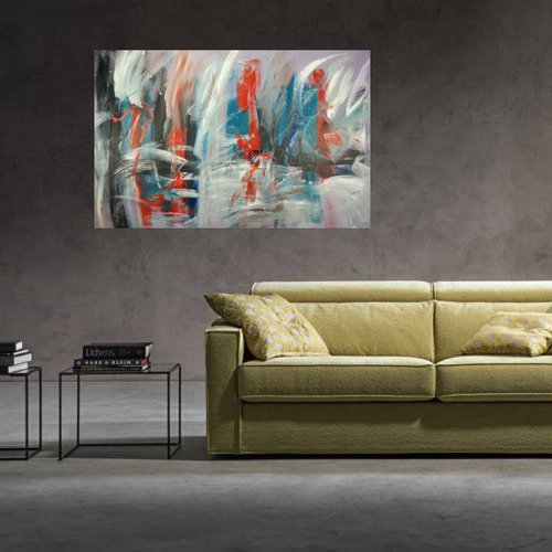 large paintings for living room/extra large painting/Bedroom Wall Art/original painting/oversized paintings 120x80-title-c624 by Sauro Bos