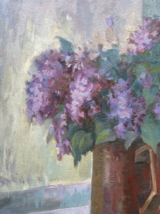 Still life Spring Lilac Ukrainian original artwork