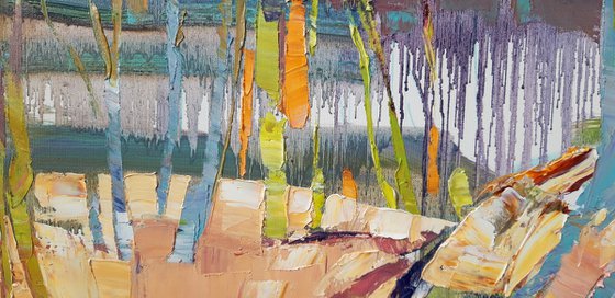 In the sunny forest.