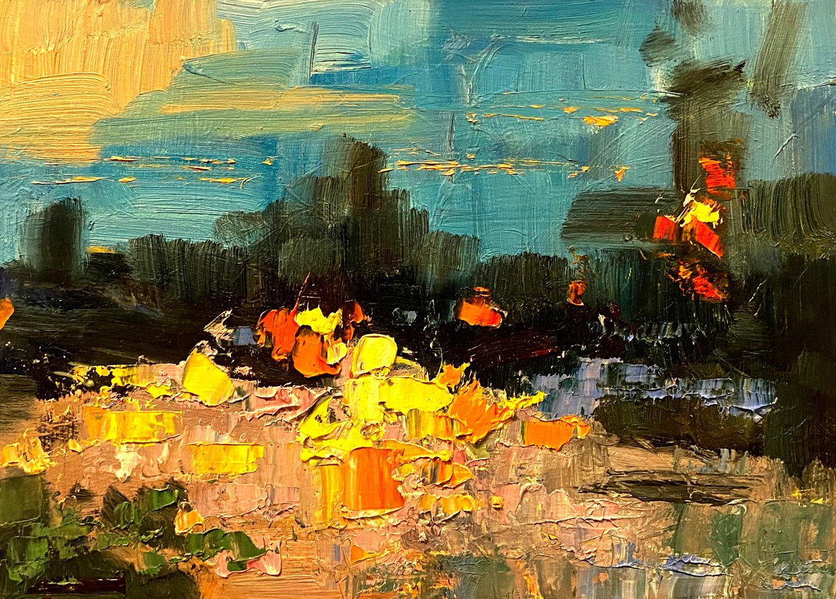 Abstract Oil Painting By Paul Cheng, 12 X 9", Abstract No. 46, Original Artwork