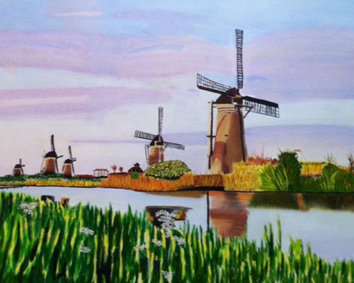 Windmills at Kinderdijk (Netherlands) by James D'Amico