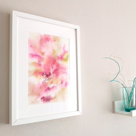 Pink flowers diptych